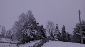 монастырь зимой       